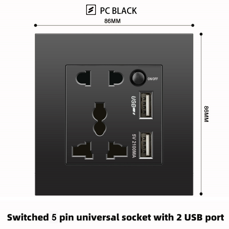 enchufe universal USB de 5 pines 13A