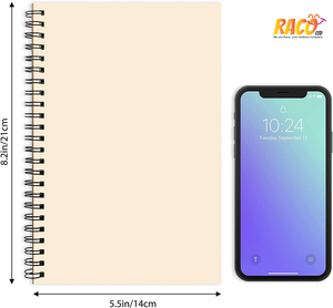 7パック裏地なしスパイラルノートブック100ページブランクノートブックジャーナルバルクスケッチブック8.3 "x5.5" ソフトカバークラフトメモメモ帳 - Product Image 6
