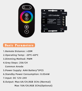 Controlador de atenuación RGB dc12v-24v, control remoto inalámbrico, completamente táctil, gran oferta - Product Image 6