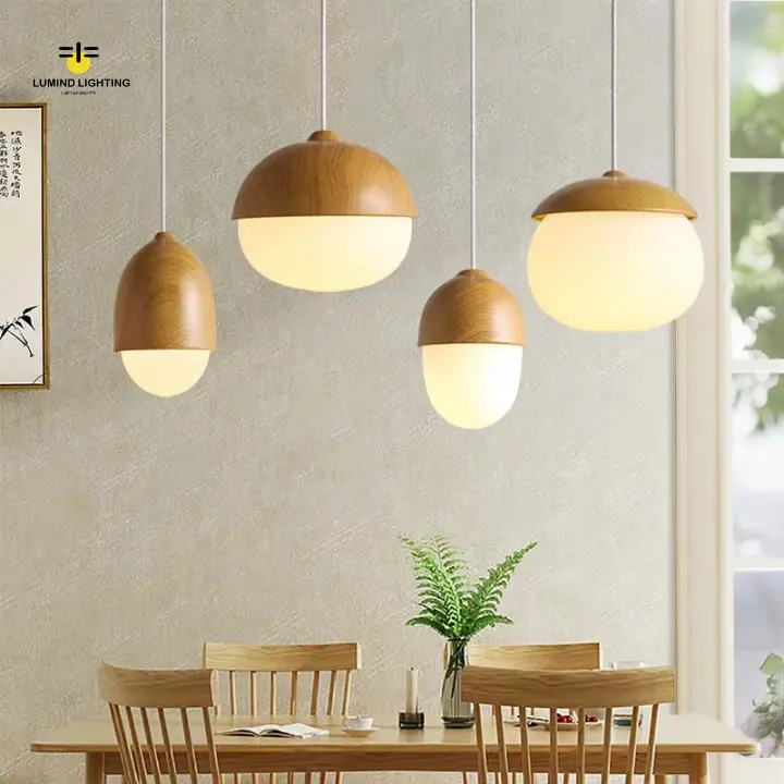 Lumance lampadari lampade a sospensione decorazione testa singola lampadario in legno giapponese illuminazione lampada a sospensione in legno