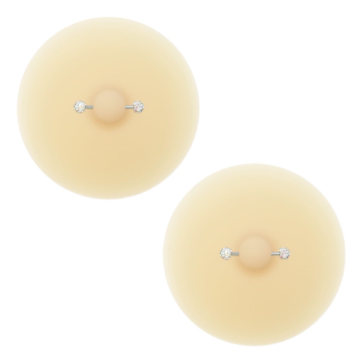 Pasties beige avec piercing strass AB