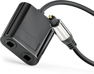 1x2 Toslink <strong>Splitter</strong> Digital Optical Fiber Optic <strong>Audio</strong> <strong>1</strong> to <strong>2</strong> Toslink <strong>Splitter</strong> Cable Adapter <strong>1</strong> in <strong>2</strong> Out Toslink Optical Cable - Product Image 1