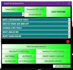Per RENAULT TOOLS PRO SOFTWARE 2023 OBD2 RESET CRASH BOS-CH per NISSAN TPMS RADIO CODE KM lavorare con cavo OBD-LINK ELS27 ELM327