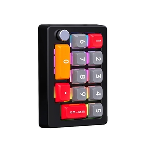 Teclado numérico retroiluminado RGB USB de 12 teclas, Mini teclado Macro programable con perillas
