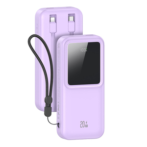 USAMS 20000mAh PD20W + QC3.0 Pantalla digital de doble puerto Banco de energía de carga rápida con cable - Product Image 4