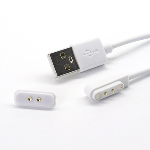 Custom Color <strong>USB</strong> <strong>2.0</strong> <strong>a</strong> Male to 2.84mm Magnetic Spring 2pin Pogo Pin Magnet Charging Cable - Product Image 3