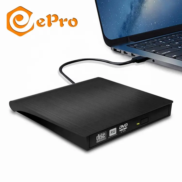 EDD08 Unidade de DVD Externa Óptico DVD Burner Bandeja USB3.0 Tipo-C CD/DVD RW Rewriter Burner Drive Para Macbook Wins Computador Portátil