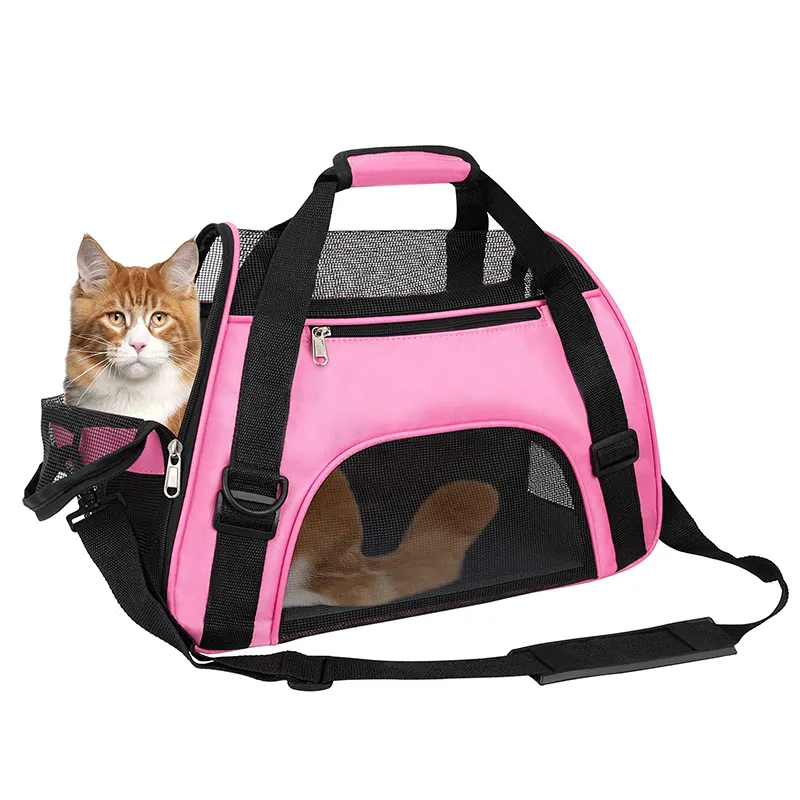 Özel taşınabilir büyük kapasiteli nefes 4-windows tasarım küçük Pet köpek kedi taşıma çantası taşıma çantası