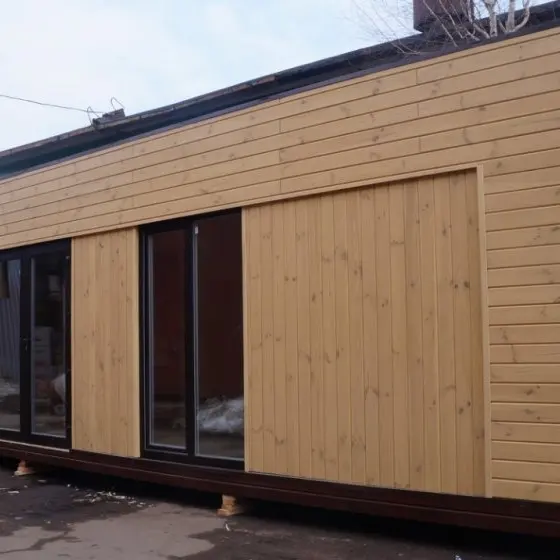 Casa Modular de madera con techo plano, Playa prefabricada, techo plano a prueba de viento, moderna cabina de camping a prueba de golpes, hecha en China