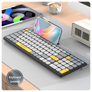 Juego de teclado y ratón de modo dual OEM de fábrica Juego de teclado y ratón inalámbricos 2,4G con función de soporte para teléfono móvil - Product Image 4