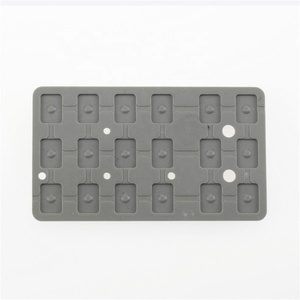 Teclado de goma personalizado 3x4 grabado láser serigrafía teclado de silicona con pastillas conductoras de carbono - Product Image 1
