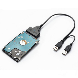 USB de alta velocidad 2,0 a nuevo adaptador de Cable DE DATOS DE 7 + 15 pines 22 pines 2,5 3,5 pulgadas Dual USB 3,0 Cable de accionamiento fácil con puerto de alimentación de CC