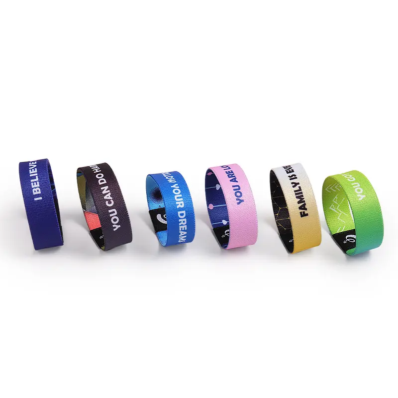 Custom sublimation elastic wristband fashion printed polyester elastic wrist band bracelet