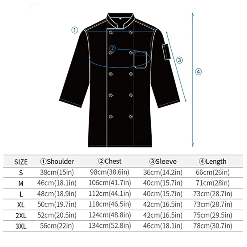 Unisex Customized logo Chef Jacket with Chef Uniform for Restaurant
