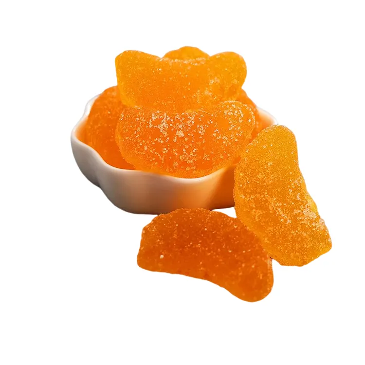 Высококачественное фруктовое желе, жевательные конфеты, мягкие оранжевые конфеты с наполнителем