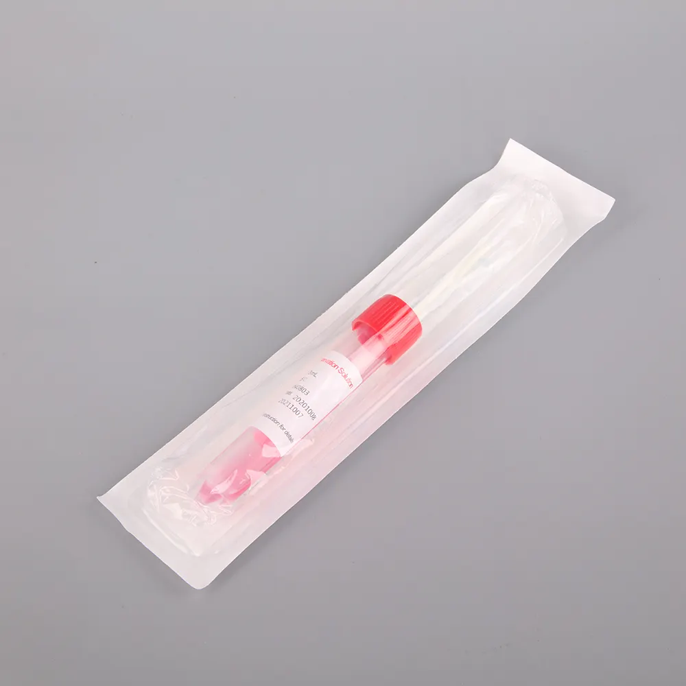 Kit de teste padrão de poliéster descartável, cotonete nasal com tubo de comprimento médio vtm
