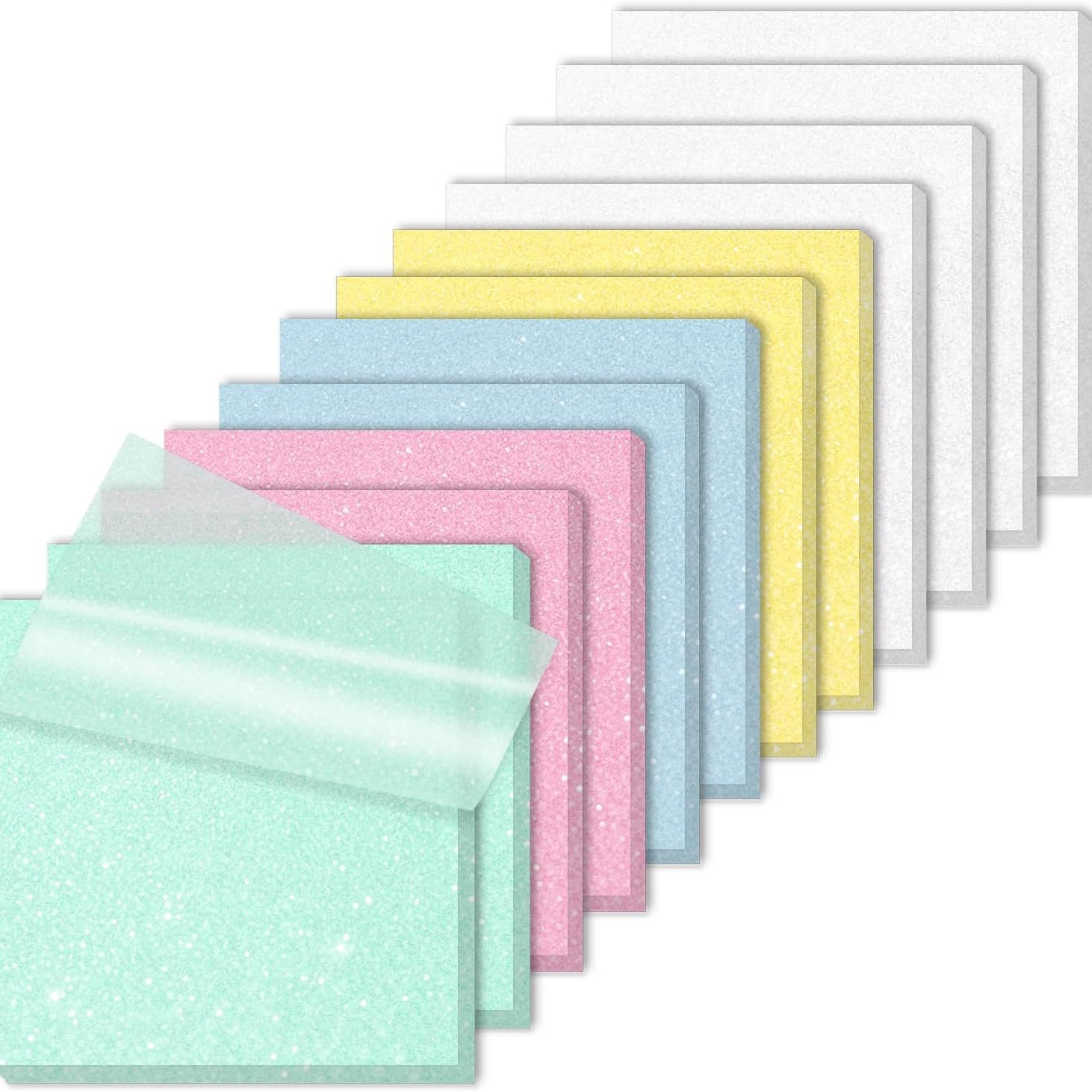 Combo2Pink+2Blue+2Green+2Yellow+4White Matte Sticky Notes
