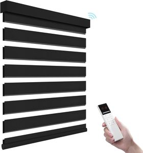 Persianas enrollables eléctricas de cebra, estilo de diseño francés, función de privacidad, persianas enrollables motorizadas, tela de protección solar para oficina, Control Alexa - Product Image 1
