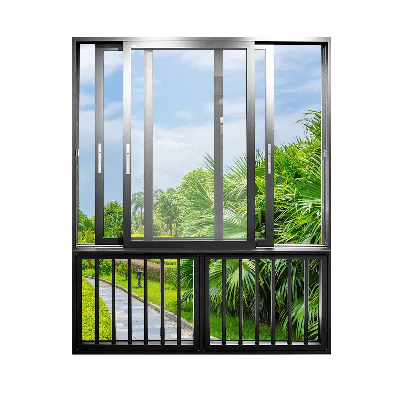 Appartamento design moderno grande telaio in alluminio scorrevole vetro temperato finestre per veranda