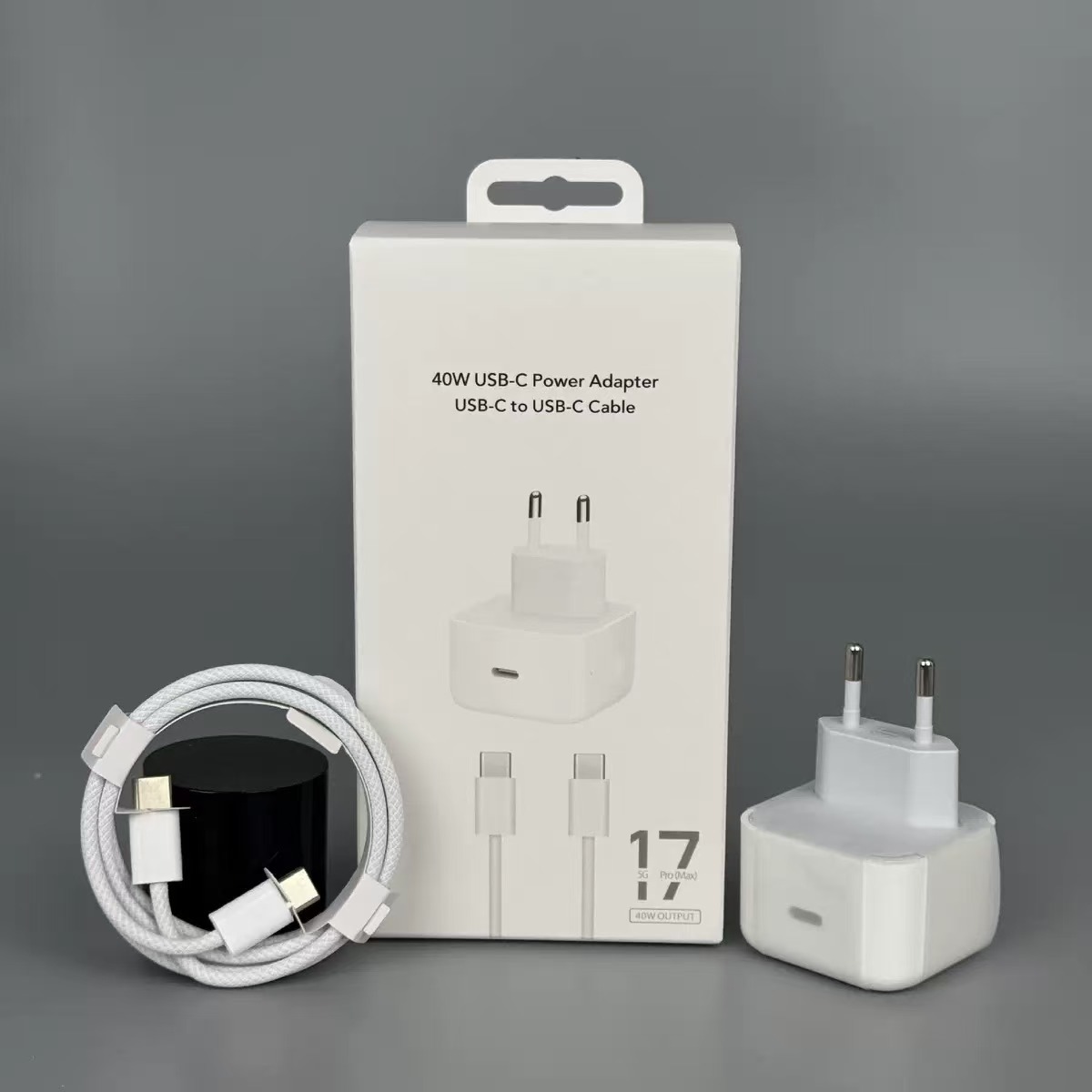 Cargador de 40W + Cable de 1M blanco