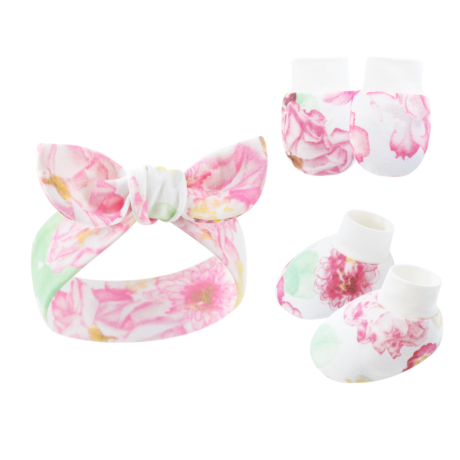 White background chrysanthemum (3-piece hairband set)