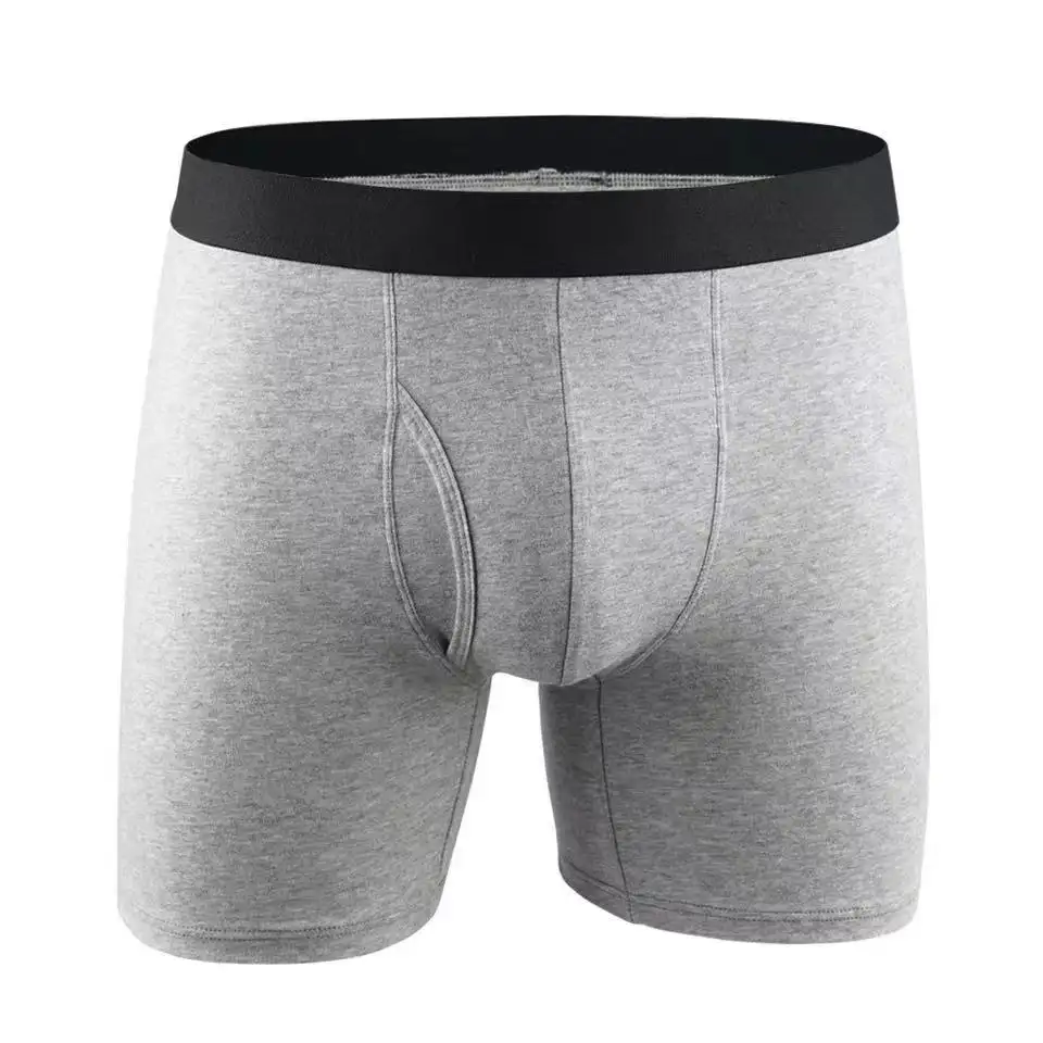 Cuecas boxer de algodão, roupa íntima para homens, cuecas de algodão elástico, clássico, confortáveis