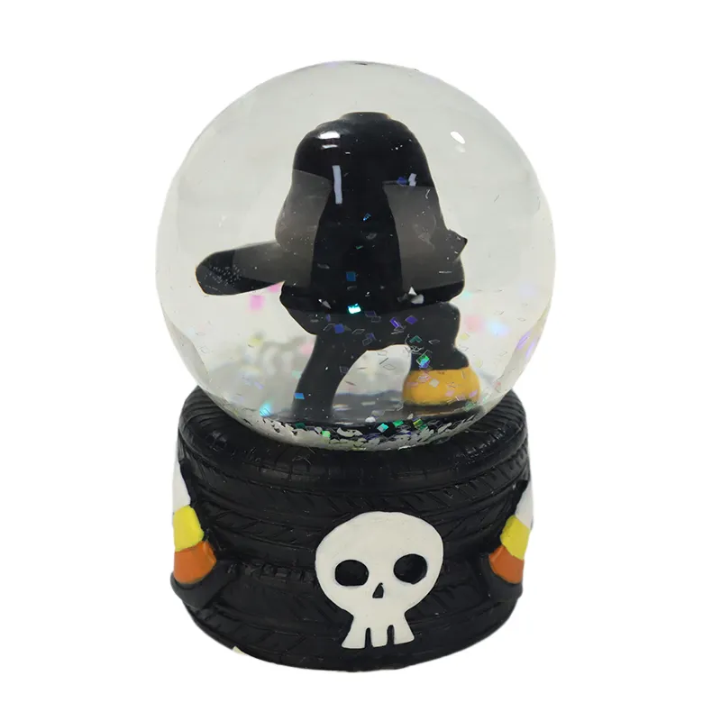 Vetro personalizzato piccolo Snowglobe con nero pneumatico Auto Dagerous cautela caldo