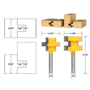 2 adet 6mm 1/4 "8mm 12mm 1/2 Shank flüt ve boncuk yönlendirici Bit ark ahşap T şekilli zıvana bit planya Set freze ahşap için kesici - Product Image 2