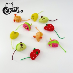Fabricación al por mayor juguete para mascotas hierba gatera fruta ratones juguete para gatos - Product Image 3