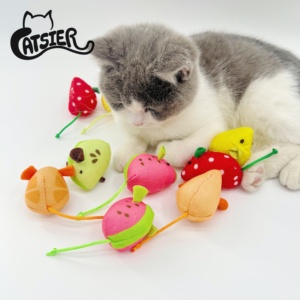 Fabricación al por mayor juguete para mascotas hierba gatera fruta ratones juguete para gatos - Product Image 5