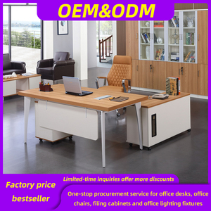 Bàn quản lý điều hành thương mại, bàn văn phòng tối giản bằng gỗ hình chữ I, Bàn Máy Tính đơn giản với Bộ ghế - Product Image 3