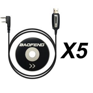 Cavi di programmazione Baofeng cavo dati Walkie Talkie USB 5 pz per UV5R UV6R UV-10R UV16 UV-25 Pro 888S UV-82 GT5 UV-5RH K5 PLUS - Product Image 2