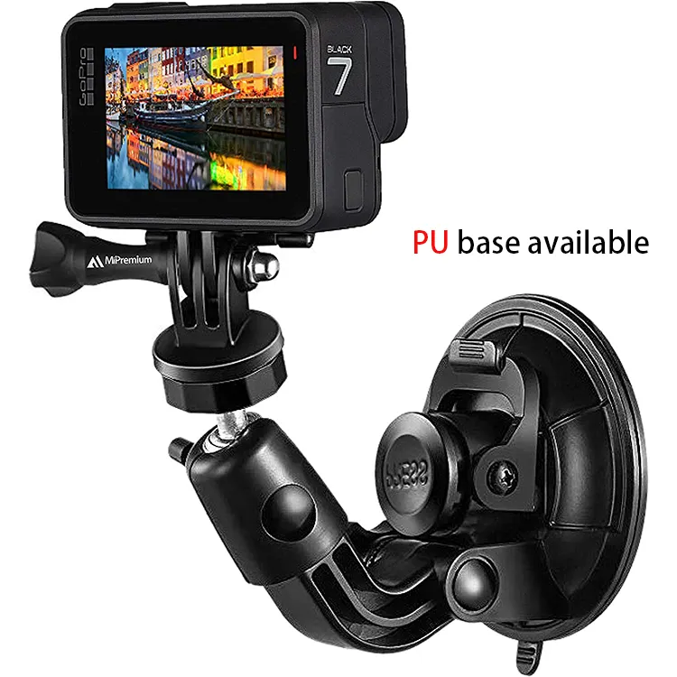 New arrival Windshield suction cup camera mount for Gopro Sports Car Action Camera mount with PU base