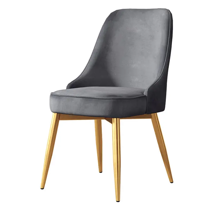Chinese supplier blue green gray cream color velvet upholstered scandinavian dining chair modern