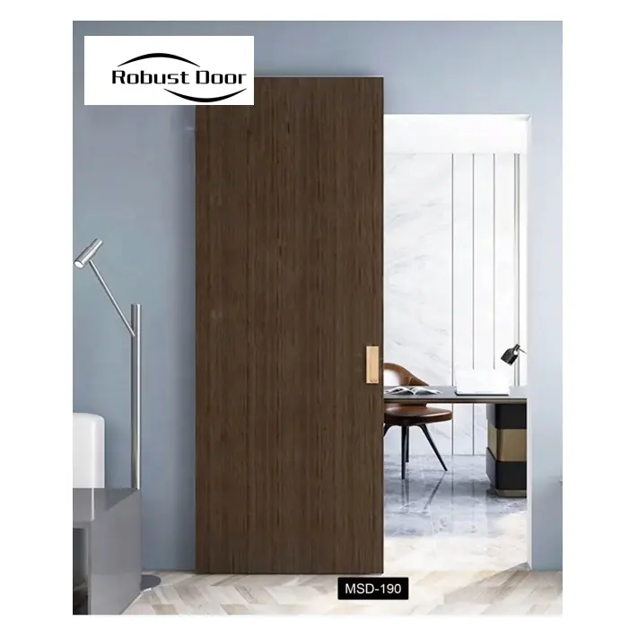 Villa de diseño de lujo puertas de madera mágicas modernas puertas correderas interiores cocina dormitorio puertas de madera maciza