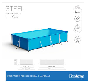 Cách Tốt Nhất 56403 Piscina Chất Liệu PVC Gia Đình Vui Vẻ Có Thể Tháo Rời Ngoài Trời Di Động Hình Chữ Nhật Hồ Bơi Cho Người Lớn - Product Image 6