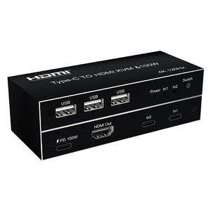 Nuevo conmutador KVM tipo C USB C a HDMI 4K 120Hz para 2 ordenadores Share 1 Monitor HDMI Soporte PD 100W Carga de ratón y teclado - Product Image 1