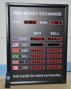 Personalizzato AUD USD EUR CYN Cash 5 digitals telecomando display a led ad alta definizione display della scheda del tasso di cambio di valuta