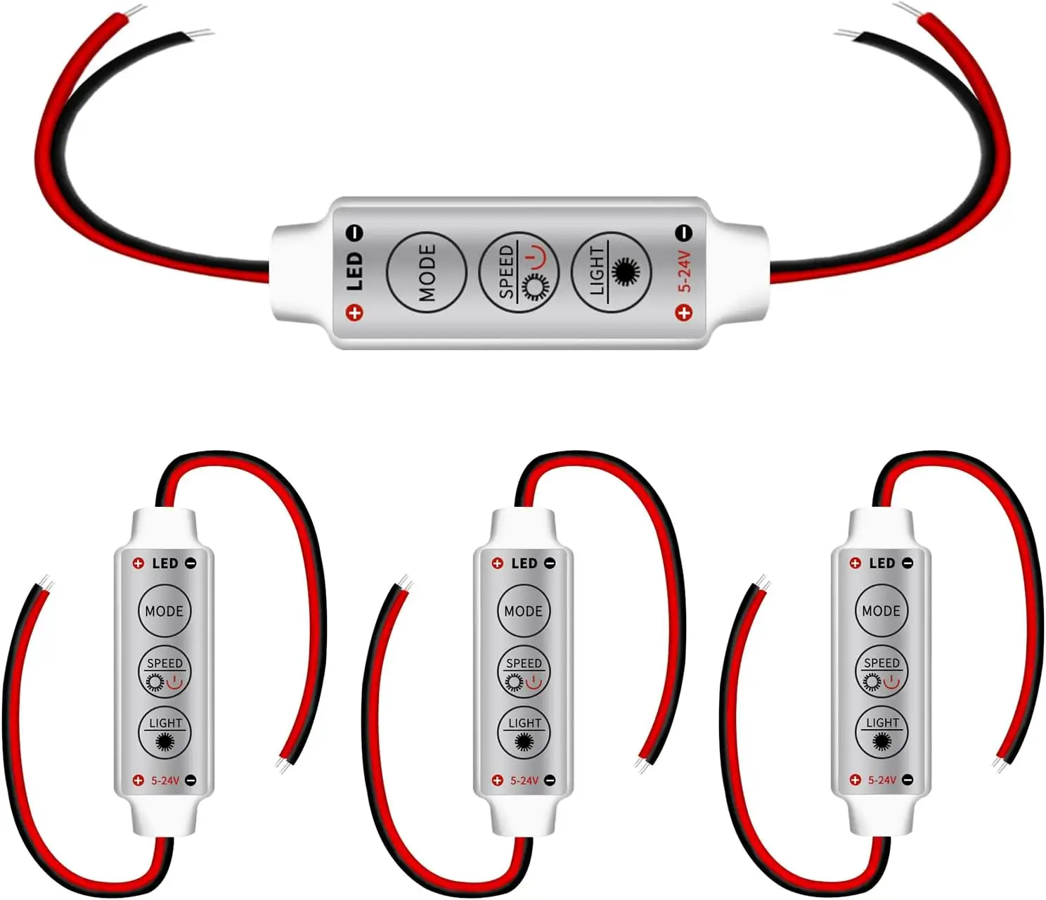 Controlador estroboscópico de flash LED Módulo intermitente de bombilla de tira de luz LED Compatible con coche, barco, hogar DC 5V ~ 24V Función de memoria
