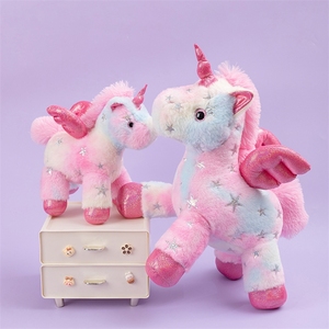 Yeni peluş boyalı unicorn kanatları peluş oyuncaklar çocuk doğum günü hediyeleri boyalı unicorn bebekler yüksek kalite