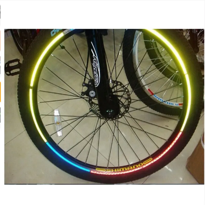 1 pezzo 21.5*10.5cm bicicletta riflettore fluorescente MTB bicicletta adesivo ciclismo cerchio riflettente adesivi decalcomania accessori