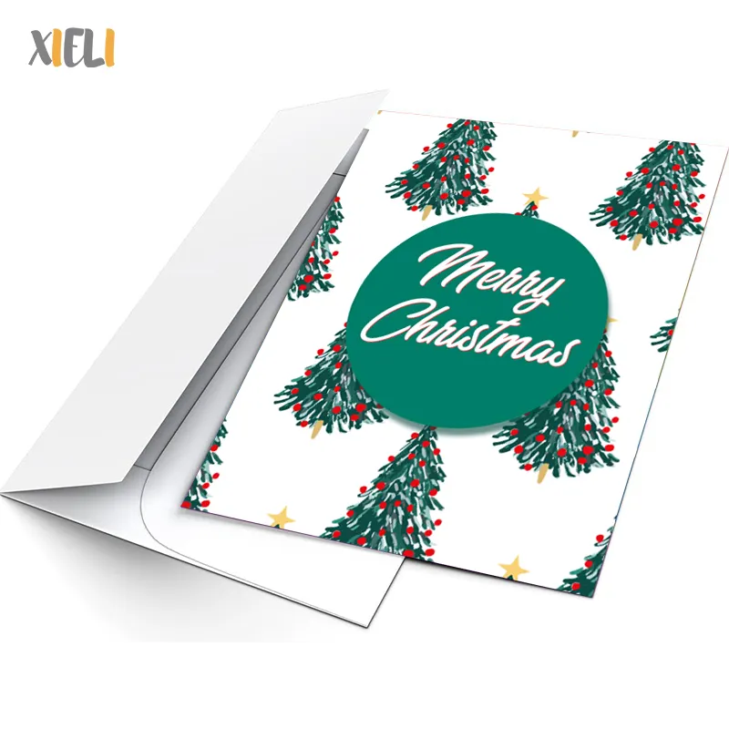 Xieli Vietnam Decorações de Natal Cartões de Natal personalizados para árvore de Natal com Envelope