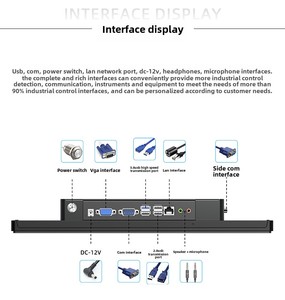 オールインワン10.1/13.3/15.6/19/21.5インチインテルタッチコンピューターモニター工業用制御アクセサリー - Product Image 3