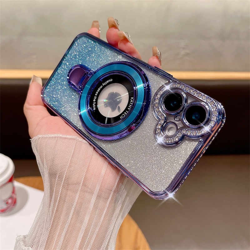 Con adesivo glitter e blu