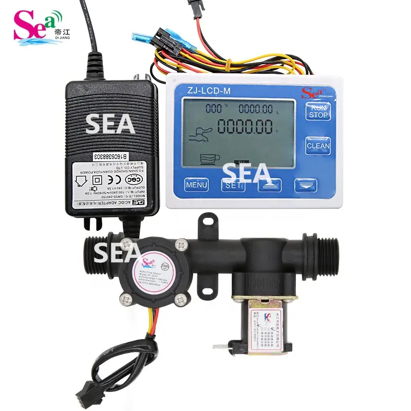 บรรจุเชิงปริมาณการควบคุมเมตรLCD-Mจอแสดงผลด้วยDN15แบบบูรณาการวงกลมSolenoidวาล์วSensor