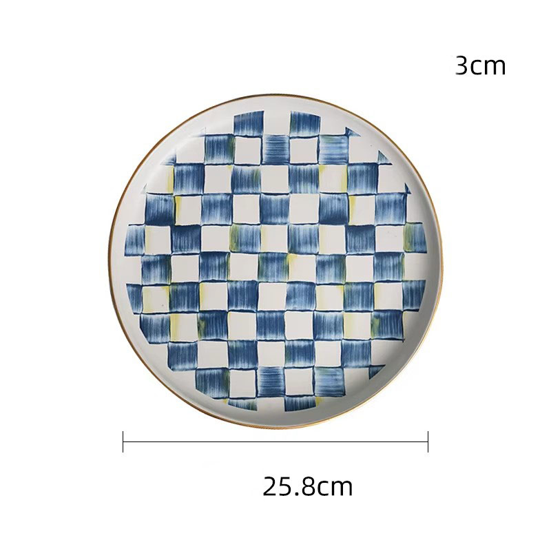 assiette bleue de 10 pouces