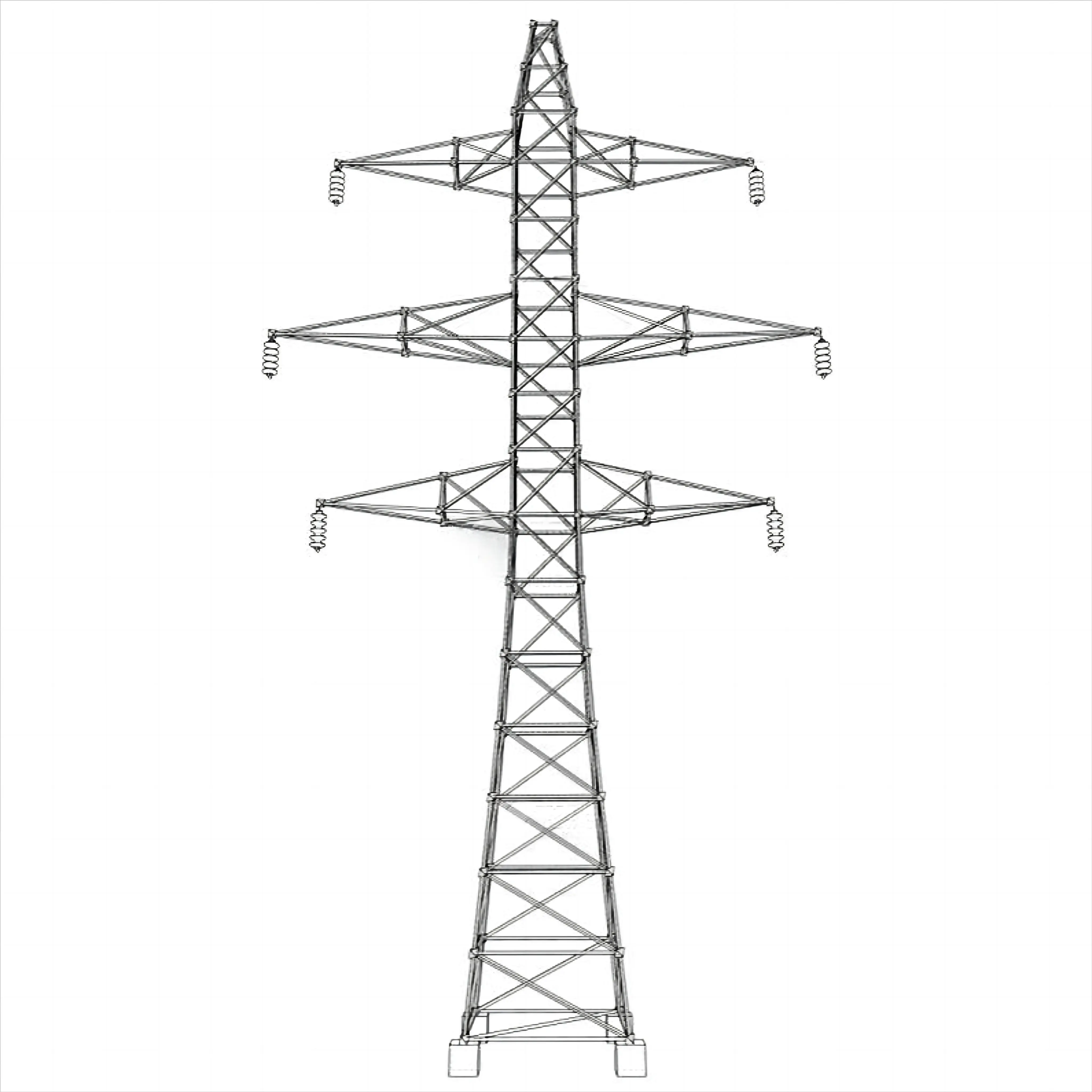 Hecho en China Torre de línea de transmisión de acero galvanizado de alto voltaje de 33KV a 550KV