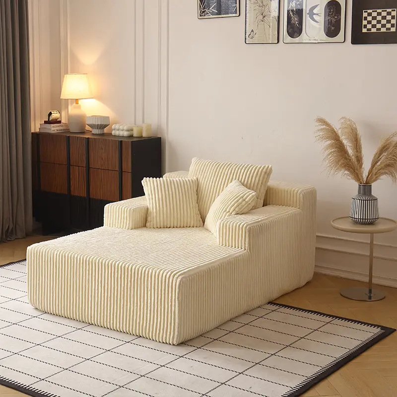 Beige 67'' Chaise Longue Oversize