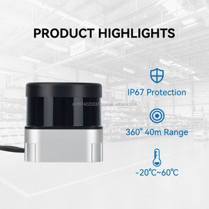 Escáner láser LiDAR KC de 360 grados, rango de 40M, antipolvo, con función de mapeo, telémetro 2D, Sensor de luz ambiental