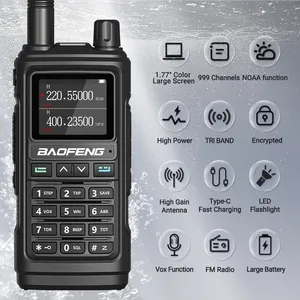 Baofeng-Walkie-talkie de un solo toque, radio bidireccional FM/AM de largo alcance con seis bandas de frecuencia, 999CH UP, 17 Pro, con radio de dos vías, FM/AM, de largo alcance, para la búsqueda de frecuencia, de un solo toque, para el teléfono, de la marca Baofeng - Product Image 2